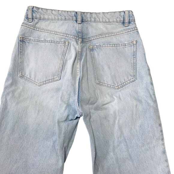 Zara Lightwash Boyfriend Distressed Straight Leg Mom Jeans Size 6 - Picture 8 of 9